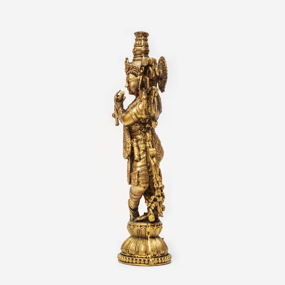 Lord Krishna Murthi crafted in Brass for Puja & Gifting thumbnail 4