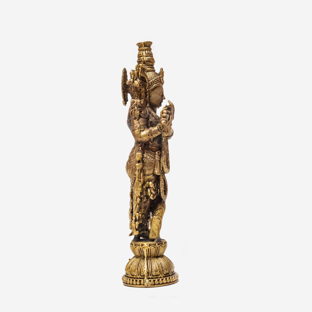 Lord Krishna Murthi crafted in Brass for Puja & Gifting thumbnail 3