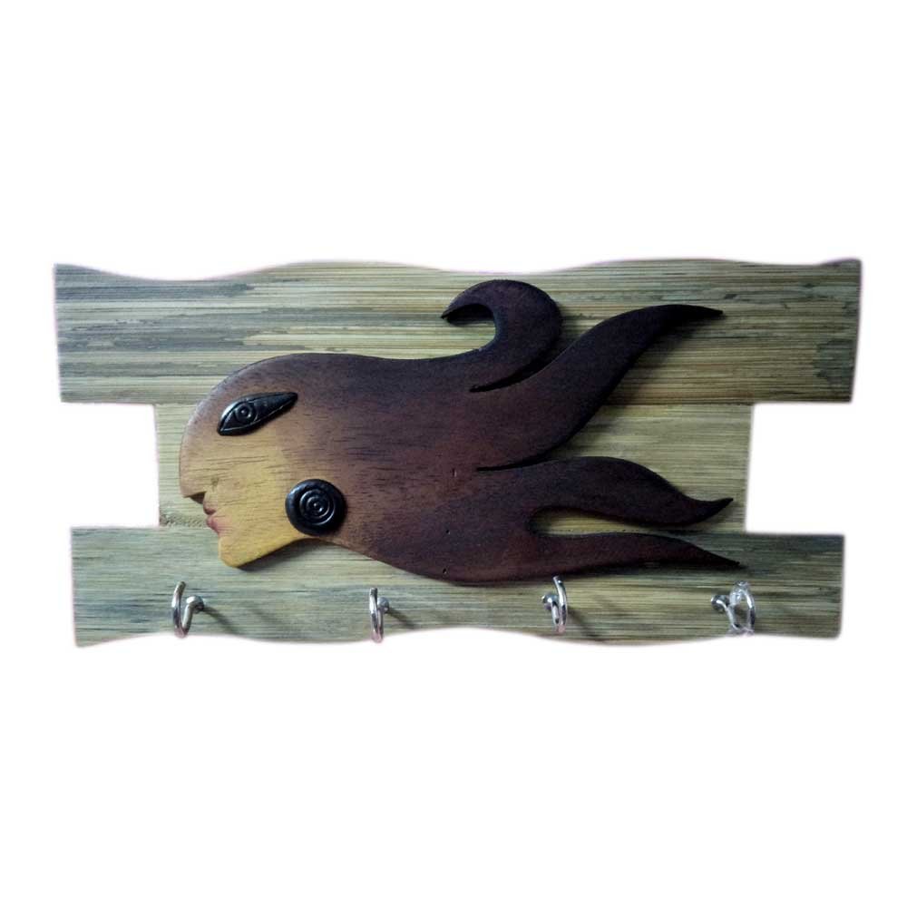 Decorative Handmade Bamboo and Cane Crafted Wall Hung Key Holder for Home Decor thumbnail 1