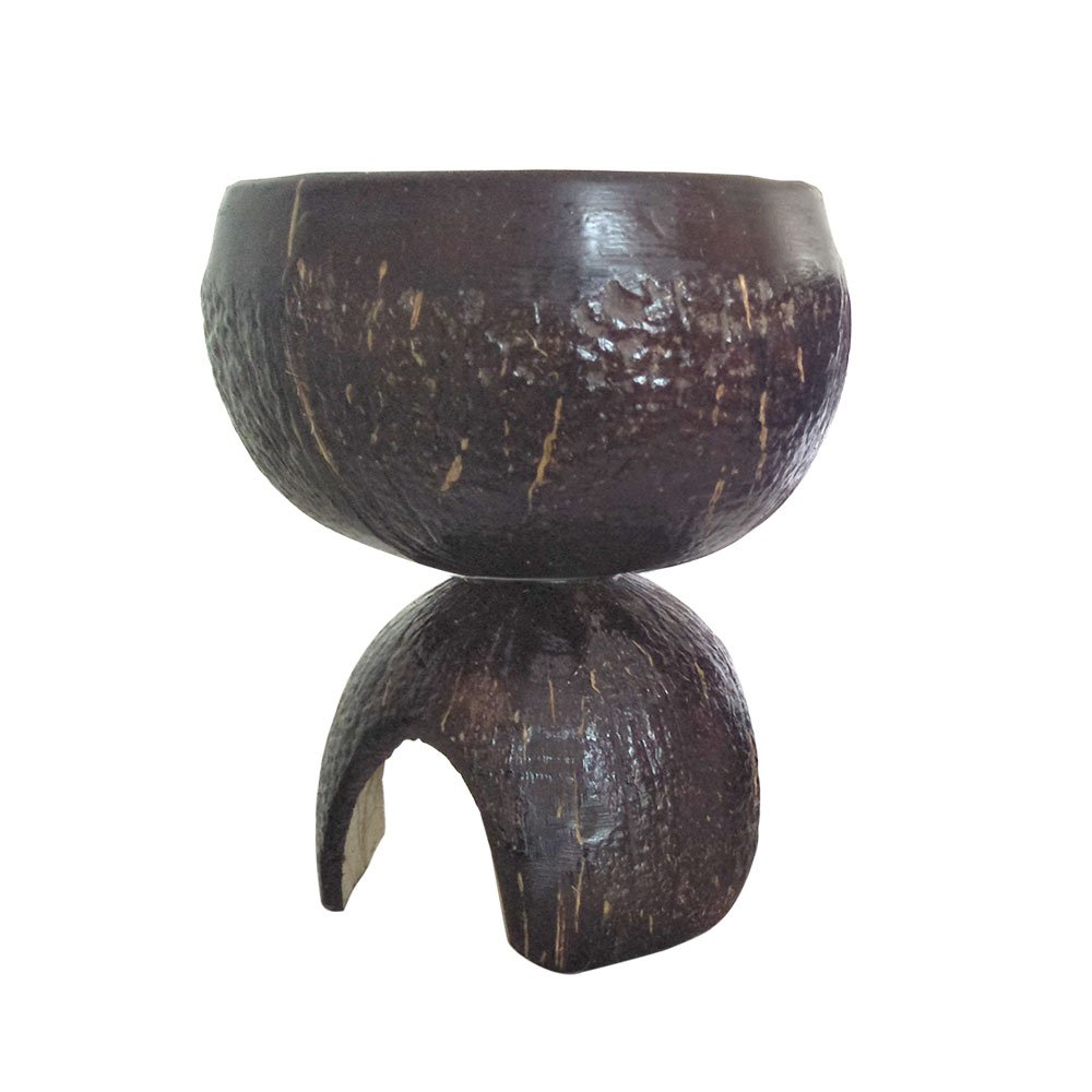 Natural Hand Crafted Coconut Shell Planter Bowl with Stand thumbnail 1