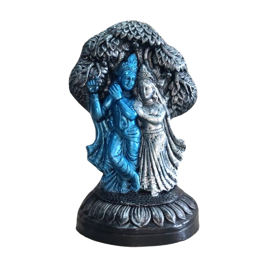 Terracotta Crafted & Decoratively Painted Radha & Krishna the Epitome of Love for Home Decor, Puja and Gifting. thumbnail 1