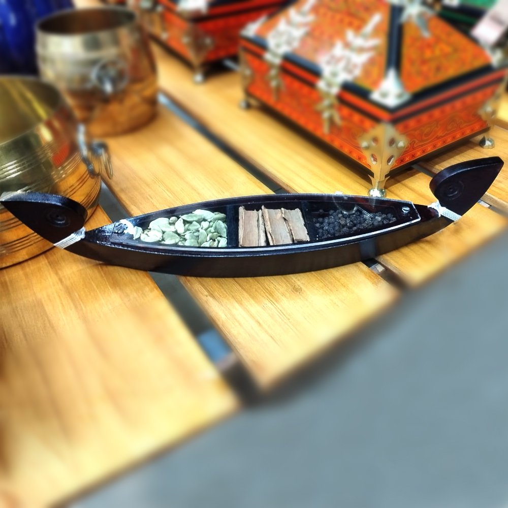 Wood Crafted Souvenir of Kerala Spice Boat Kettuvallam for Decor/Gifting thumbnail 1