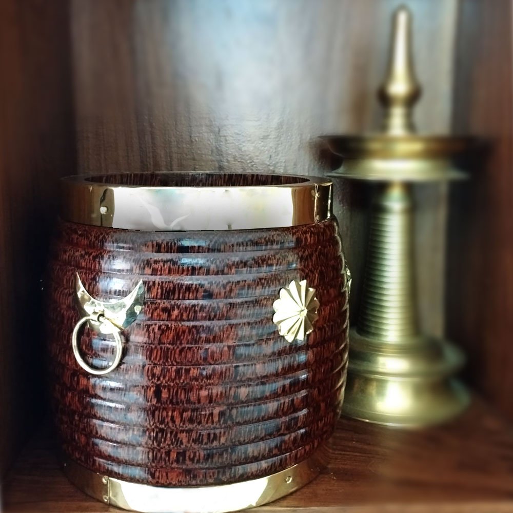 Exquisite Coconut Wood made miniature of Nirapara - Traditional Measuring Bowl thumbnail 1
