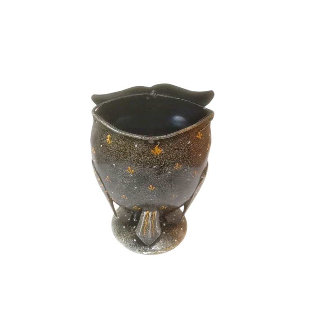 Multicolored Iron Painted Owl Pen Stand