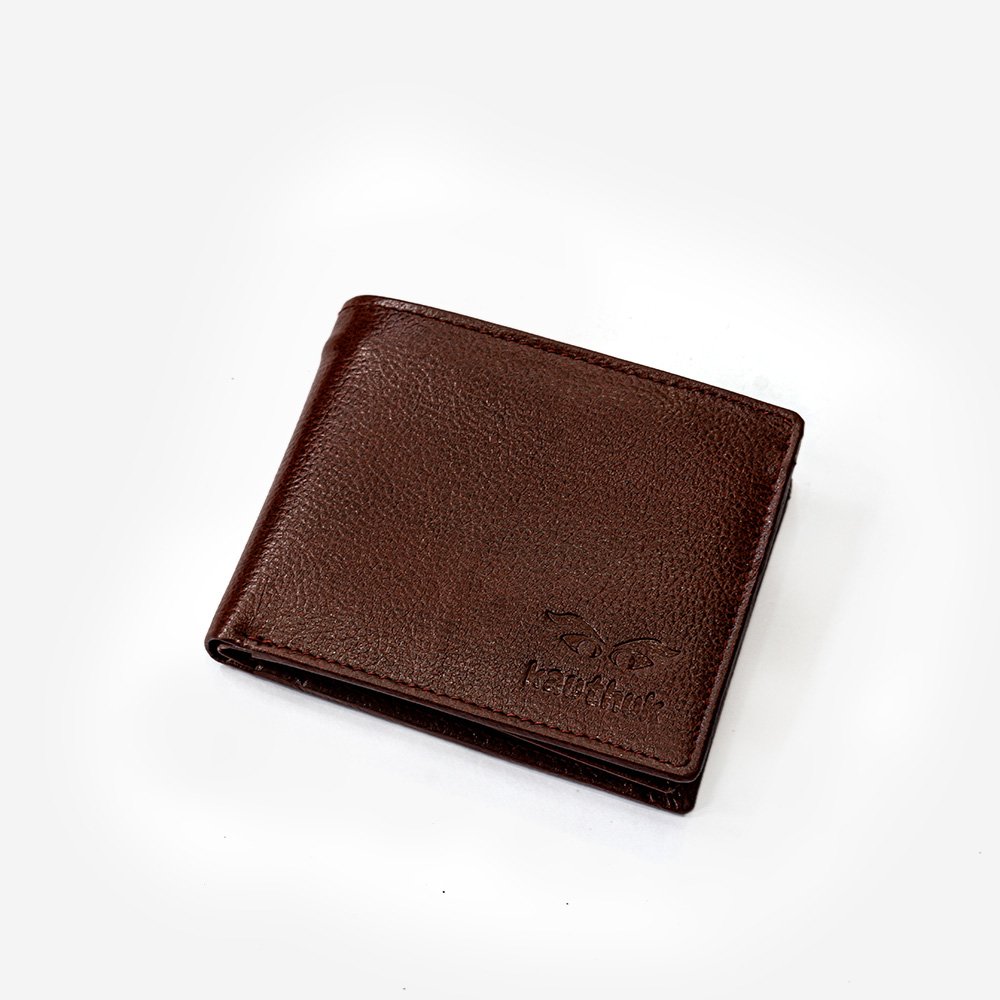 Classic Brown Textured Genuine Leather Wallet for Men - Stylish Design with Ample Card Storage, ID & Photo Pocket, Durable Finish thumbnail 1