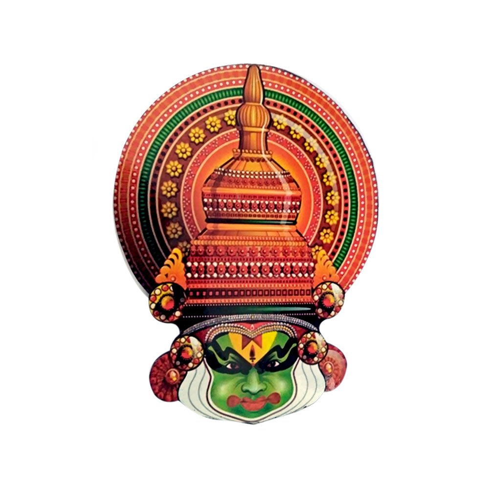 Kathakali Mask Wall Hang-Multicolor Print thumbnail 1