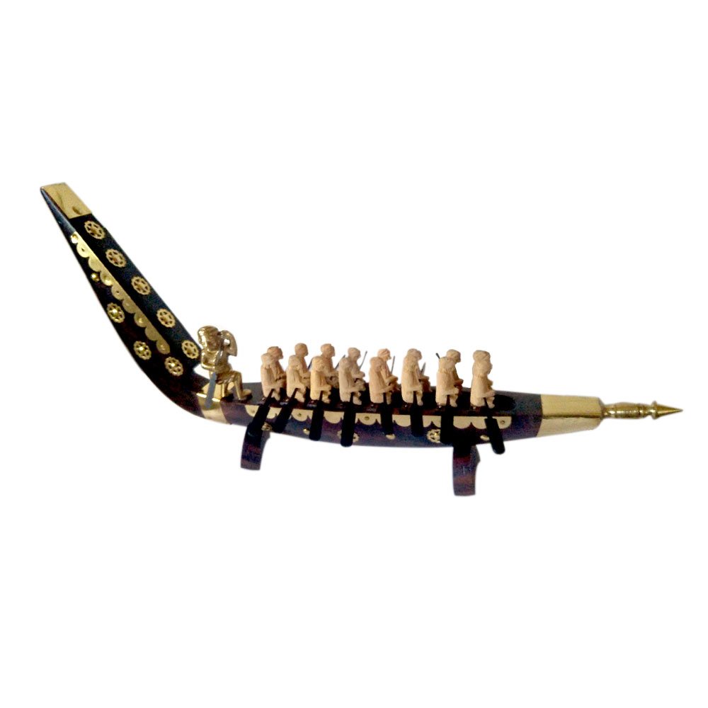 Rosewood & Brass Crafted Model of Kerala Snake Boat Chundan Vallam for Decor/Gifting thumbnail 3