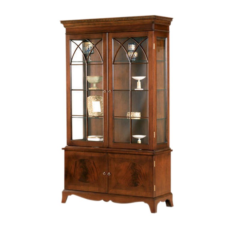 Elegant Double Door Teak Wood Crockery Cupboard for Home Interior Decor thumbnail 1